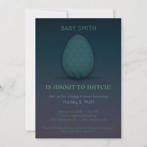 Dragon Baby Shower Invite