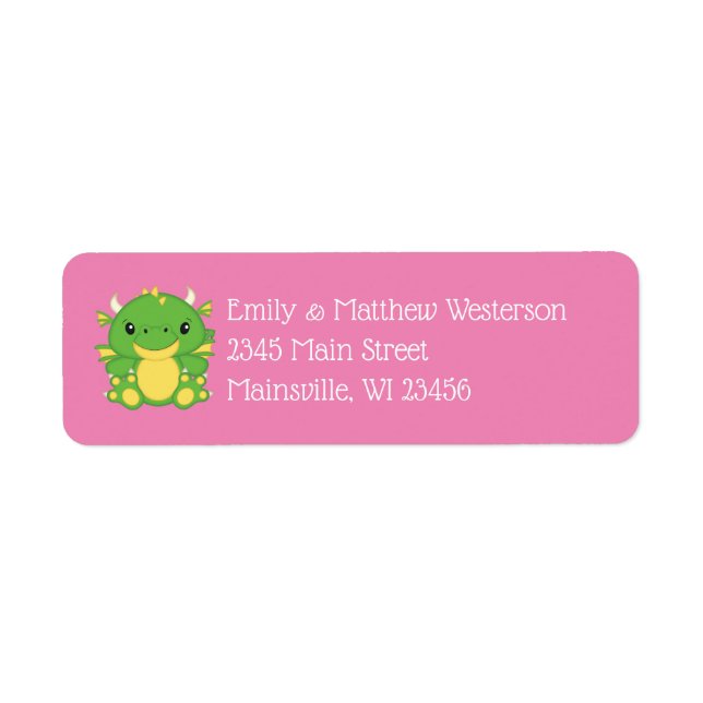 Dragon Baby Shower Label (Front)