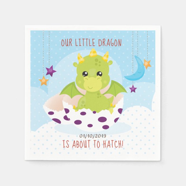 Dragon Baby Shower Napkins (Front)