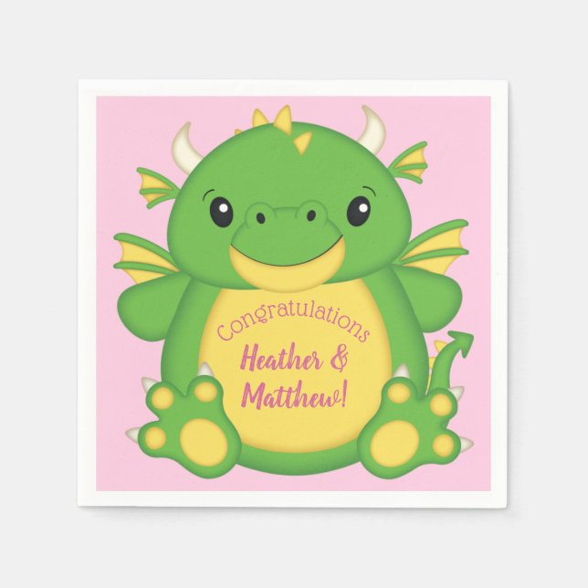 Dragon Baby Shower Napkins (Front)