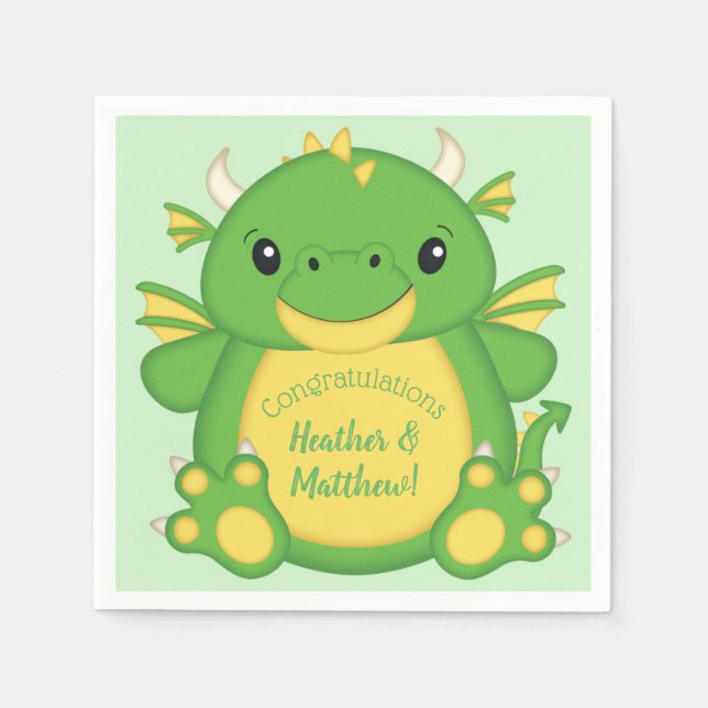 Dragon Baby Shower Napkins (Front)