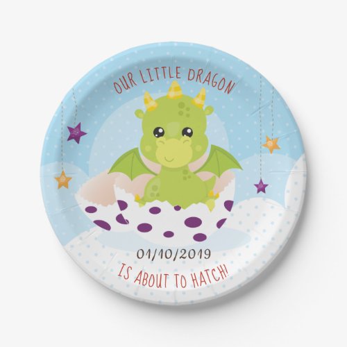 Dragon Baby Shower Paper Plates