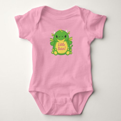 Dragon Baby Shower Pink Baby Bodysuit