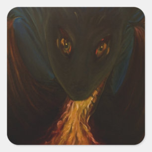 Dragon baby square sticker