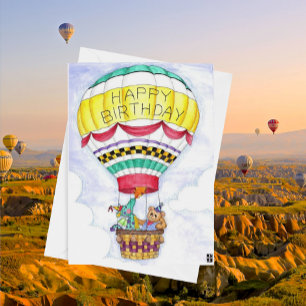 Dragon Balloon Birthday Card