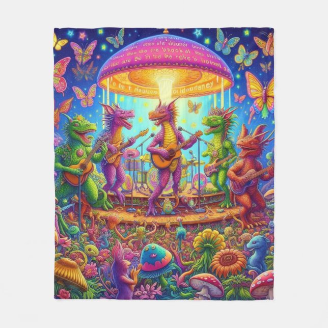 Dragon Band Jam Fleece Blanket (Front)
