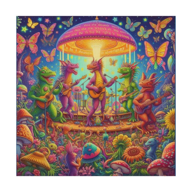 Dragon Band Jam Wood Wall Art (Front)