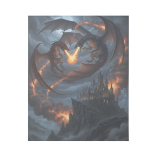 Dragon battle 16x20 Gallery Wrap Wall art