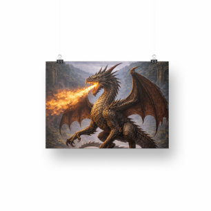Dragon Battle Home & Gaming Room Decor Photo Print