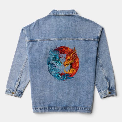 Dragon Believer Yin Yang _ Imagine this Gift for D Denim Jacket