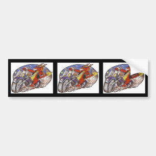 Dragon Biker Bumper Sticker