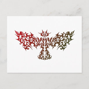 Dragon Bird Tribal Tattoo Postcard