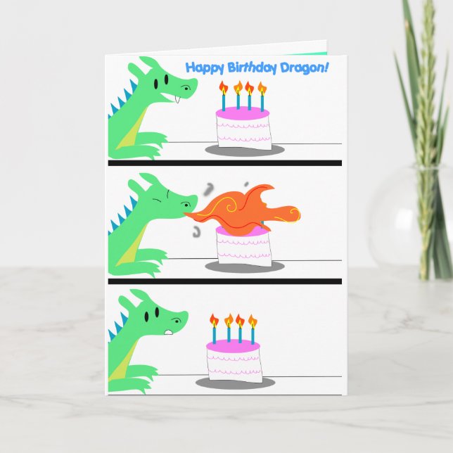 Dragon Birthday card Funny! (Front)