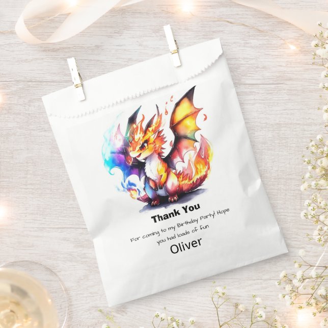 Dragon Birthday Favor Bag (Clipped)