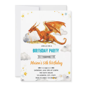 Dragon birthday invitation