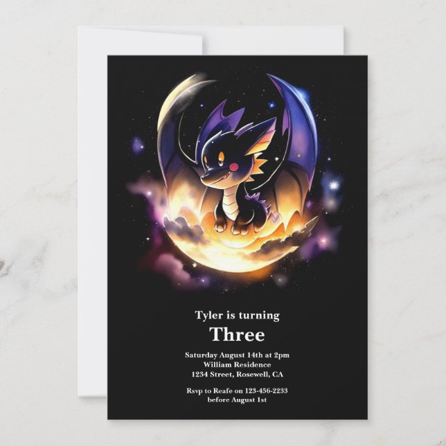 Dragon Birthday Invitation (Front)