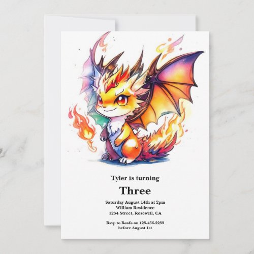 Dragon Birthday Invitation