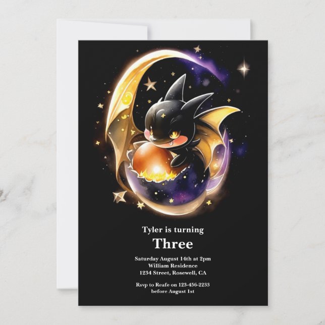 Dragon Birthday Invitation (Front)