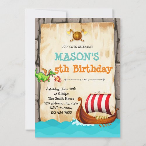 Dragon birthday invitation