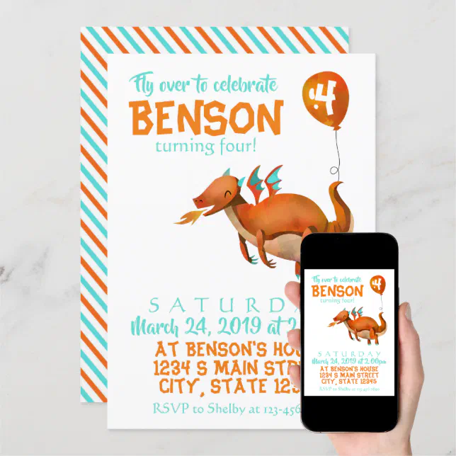 Dragon Birthday Invitation Zazzle Dragon Birthday Invitation Zazzle