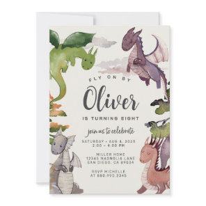 Dragon Birthday Invitation • Dragons Watercolor
