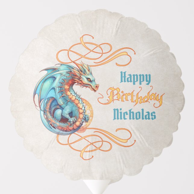 Dragon Birthday Party Balloon (Front)