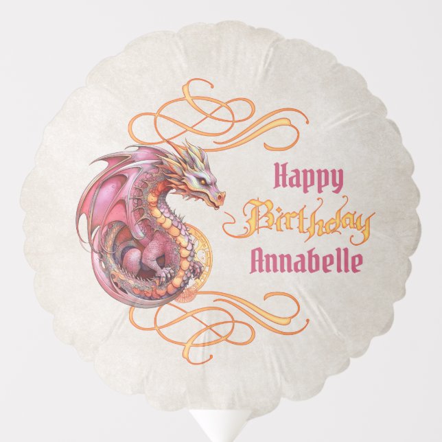 Dragon Birthday Party Balloon (Front)