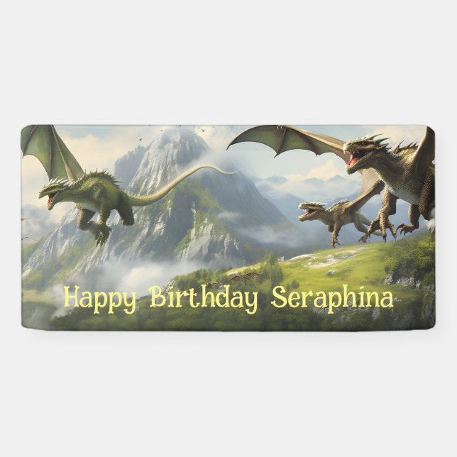 Dragon Birthday Party  Banner (Horizontal)