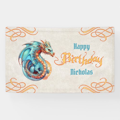 Dragon Birthday Party Banner