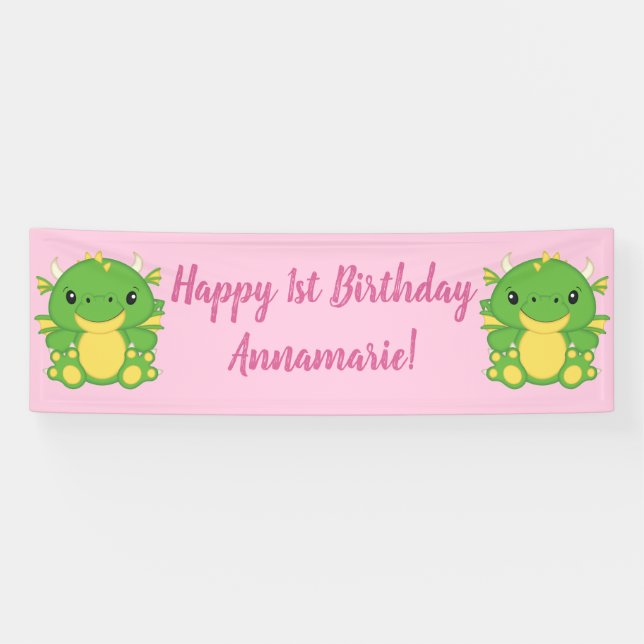 Dragon Birthday Party Banner (Horizontal)