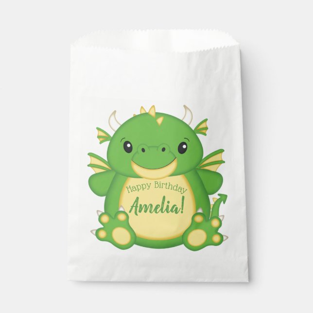 Dragon Birthday Party  Favor Bag (Front)