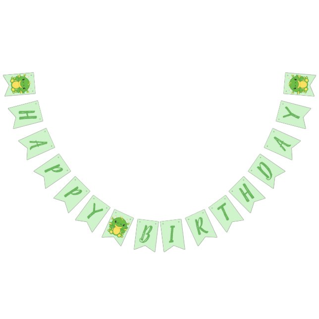 Dragon Birthday Party Green Bunting Flags (All)