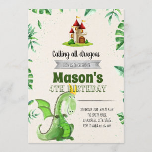 Dragon birthday party invitation