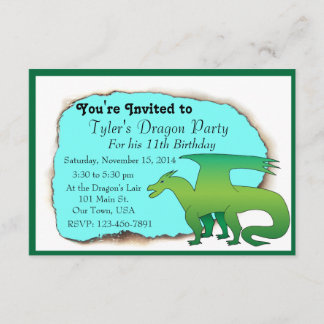 Dragon Birthday Party Invitation