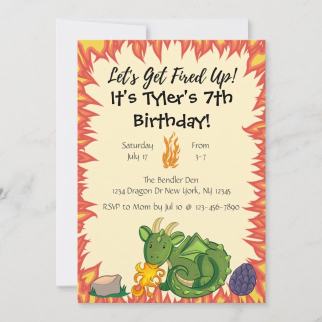 Dragon Birthday Party Invitation (Front)