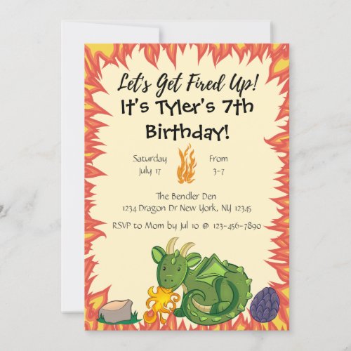Dragon Birthday Party Invitation