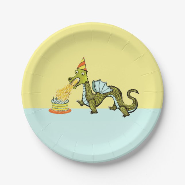 Dragon Birthday Party Paper Plates (Front)