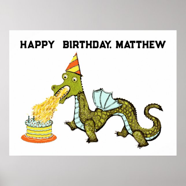 Dragon Birthday Party Poster (Front)