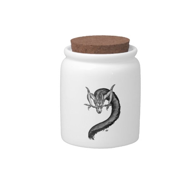 Dragon black and white Design Candy Jar (Front)