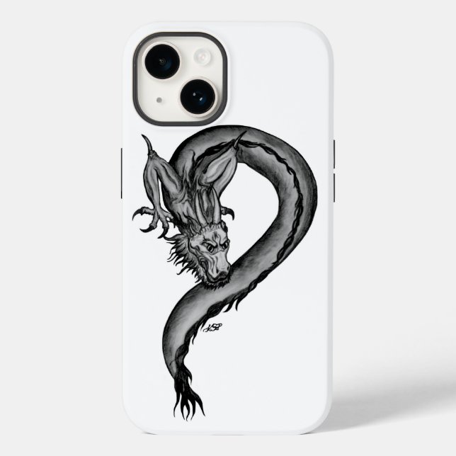 Dragon black and white Design Case-Mate iPhone Case (Back)
