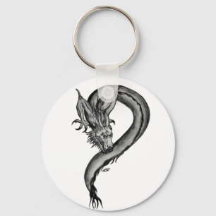 Dragon black and white Design Keychain