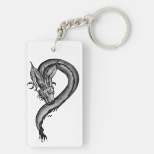 Dragon black and white Design Keychain