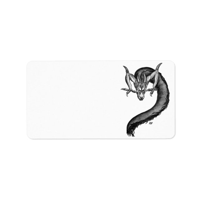 Dragon black and white Design Label (Front)