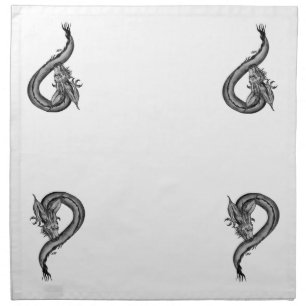 Dragon black and white Design Napkin