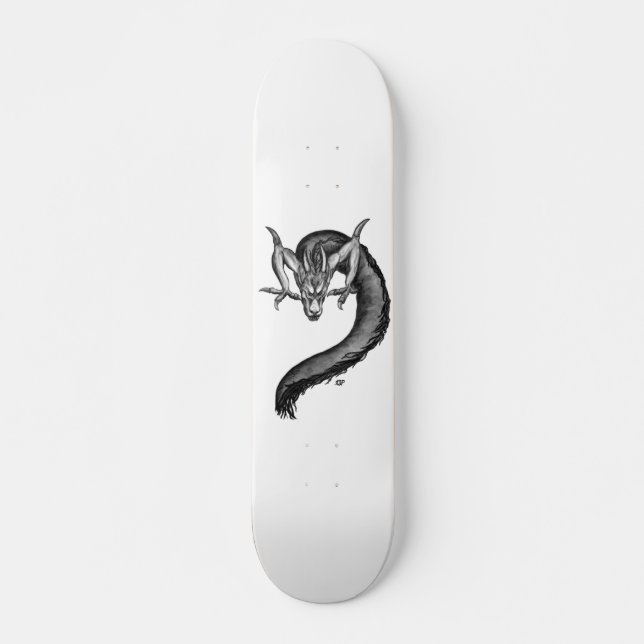 Dragon black and white Design Skateboard Deck (Front)