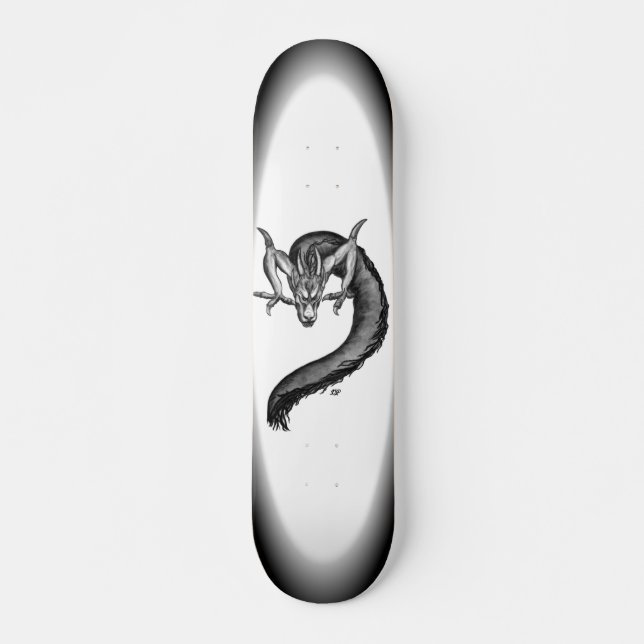 Dragon black and white Design Skateboard Deck (Front)