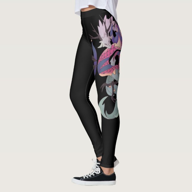 Dragon, black lay leggings (Left)