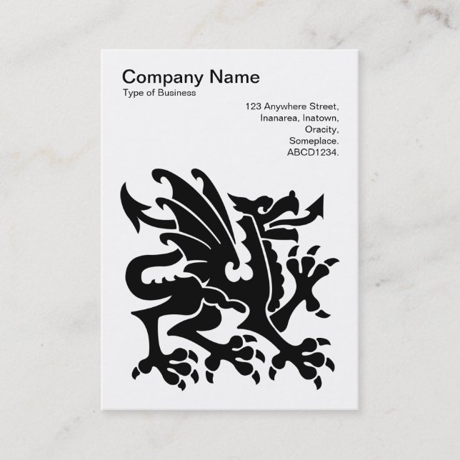 Dragon - Black on White Business Card (Front)