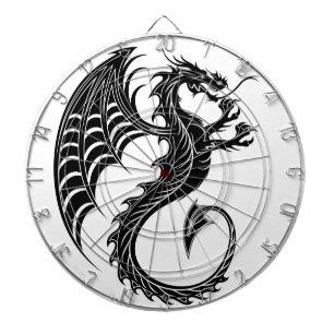 Dragon Black Shape Tattoo Style Dart Board