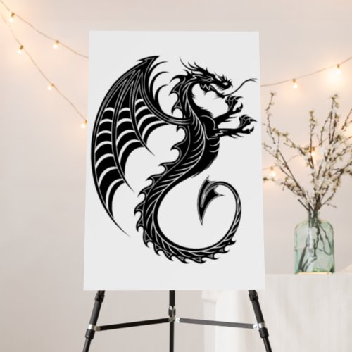 Dragon Black Shape Tattoo Style Foam Board